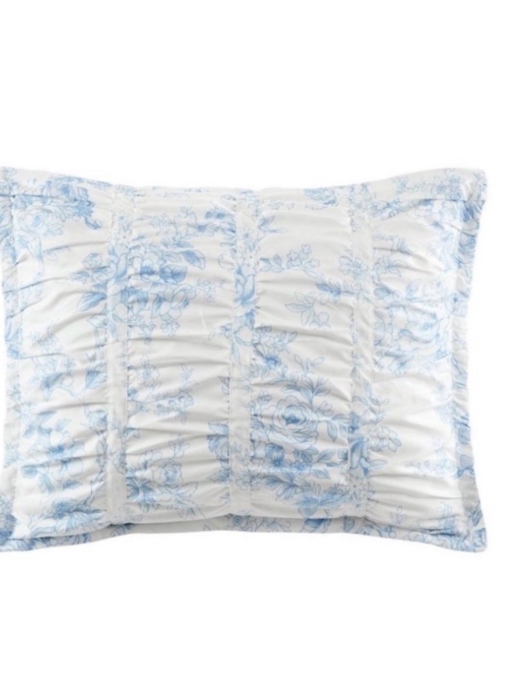 Coquette ~ Armoire Collection Blue White Floral Pillow Sham ~ HTF